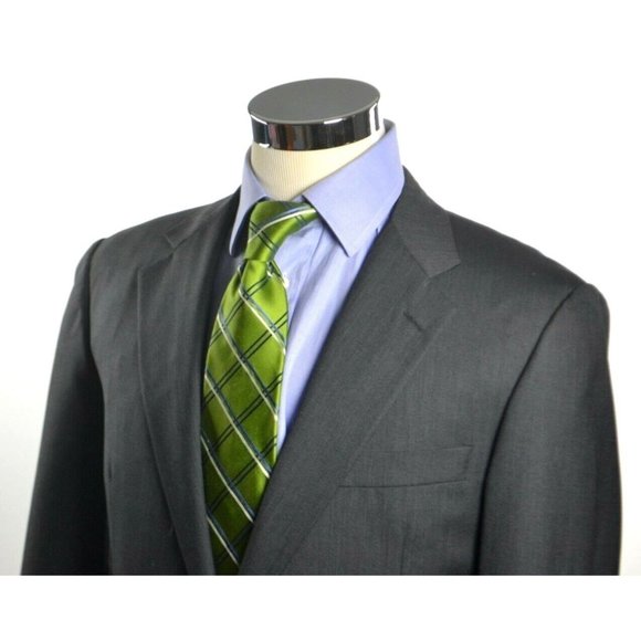 HICKEY FREEMAN Canterbury 2 BTN 100% Wool Sport Coat Blazer Size 42R Gray Stripe - Picture 2 of 8